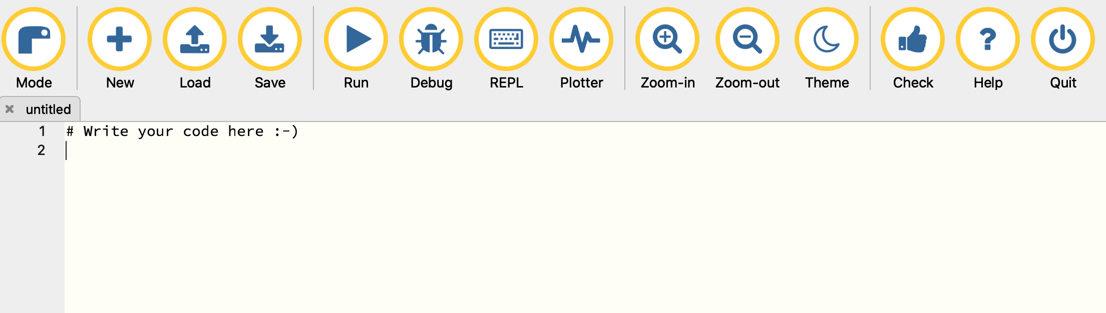 Mu main screen
