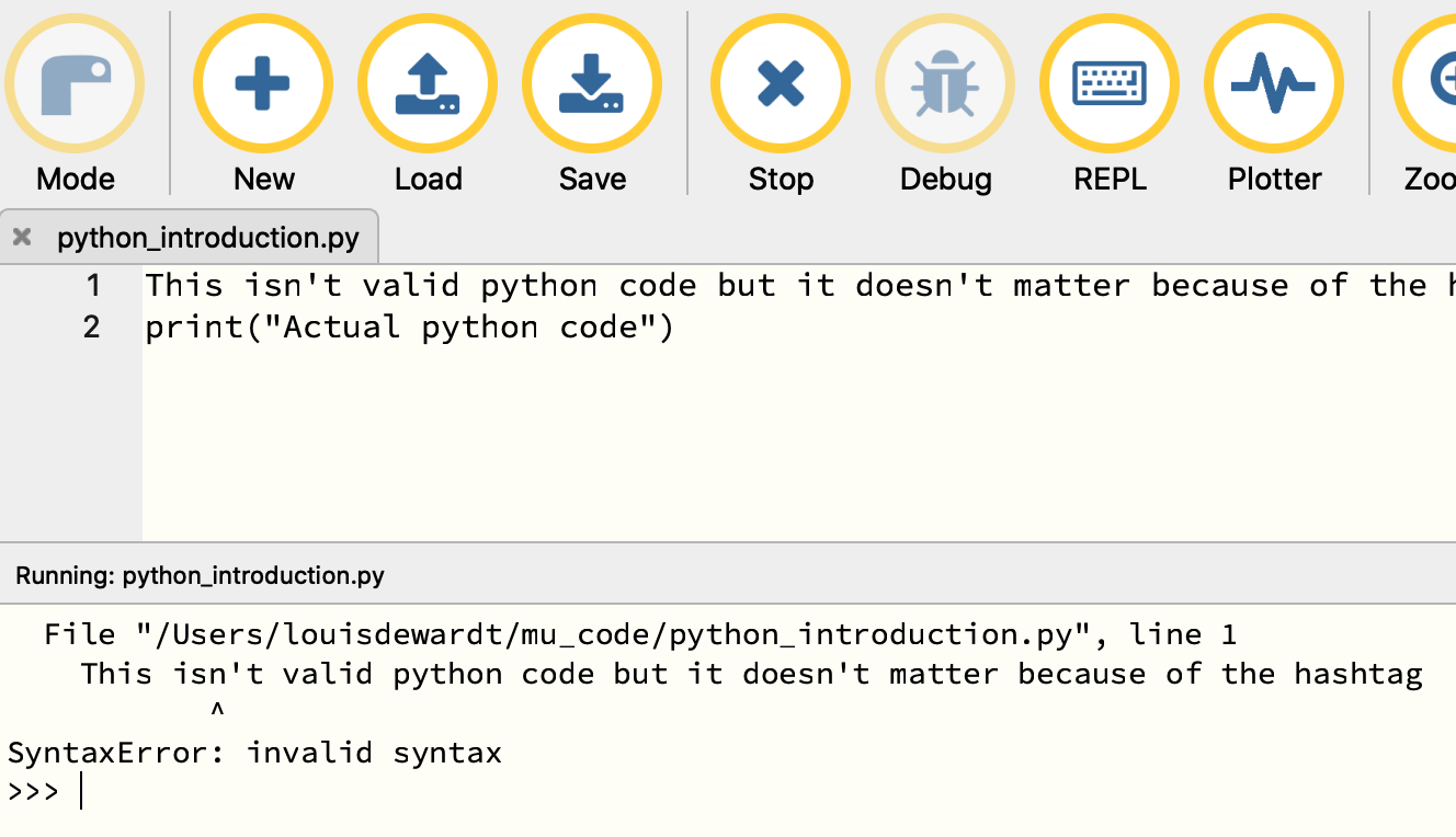 Mu syntax error